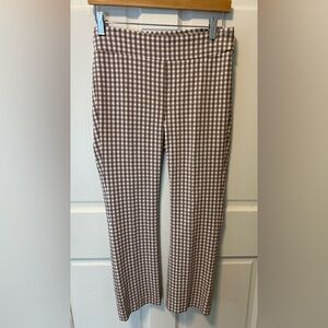 J. McLaughlin Masie gingham check tan stretch women’s coastal pants 6 s small